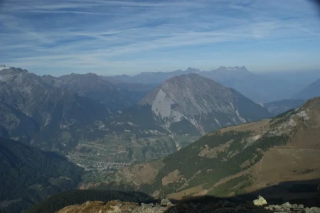Vue magnifique sur Orsières, le Catogne de puis l'alpage des Plannards, commune d'Orsières Commeire7 Web